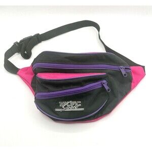 Vintage 80s Pacific Sport Fanny Pack Belt Bag Adjustable Neon Purple Pink Barbie